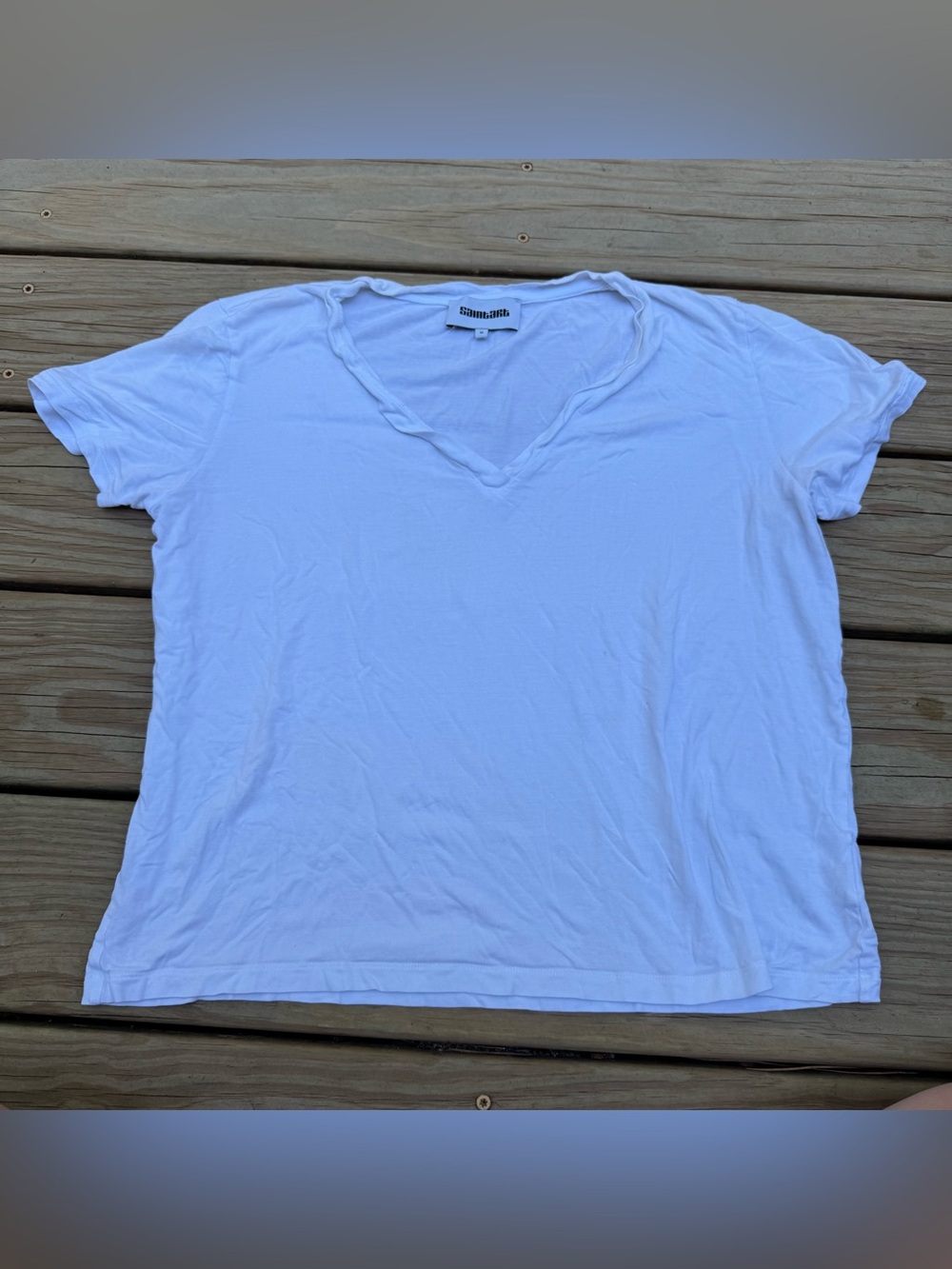 SaintArt White V-Neck Tee